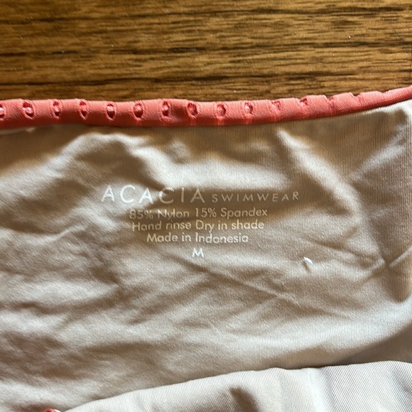 Acacia Swimwear Pink and White Bikini Bottom - Picture 6 of 6